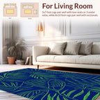 Tropical Leaf Outline Pattern Rug