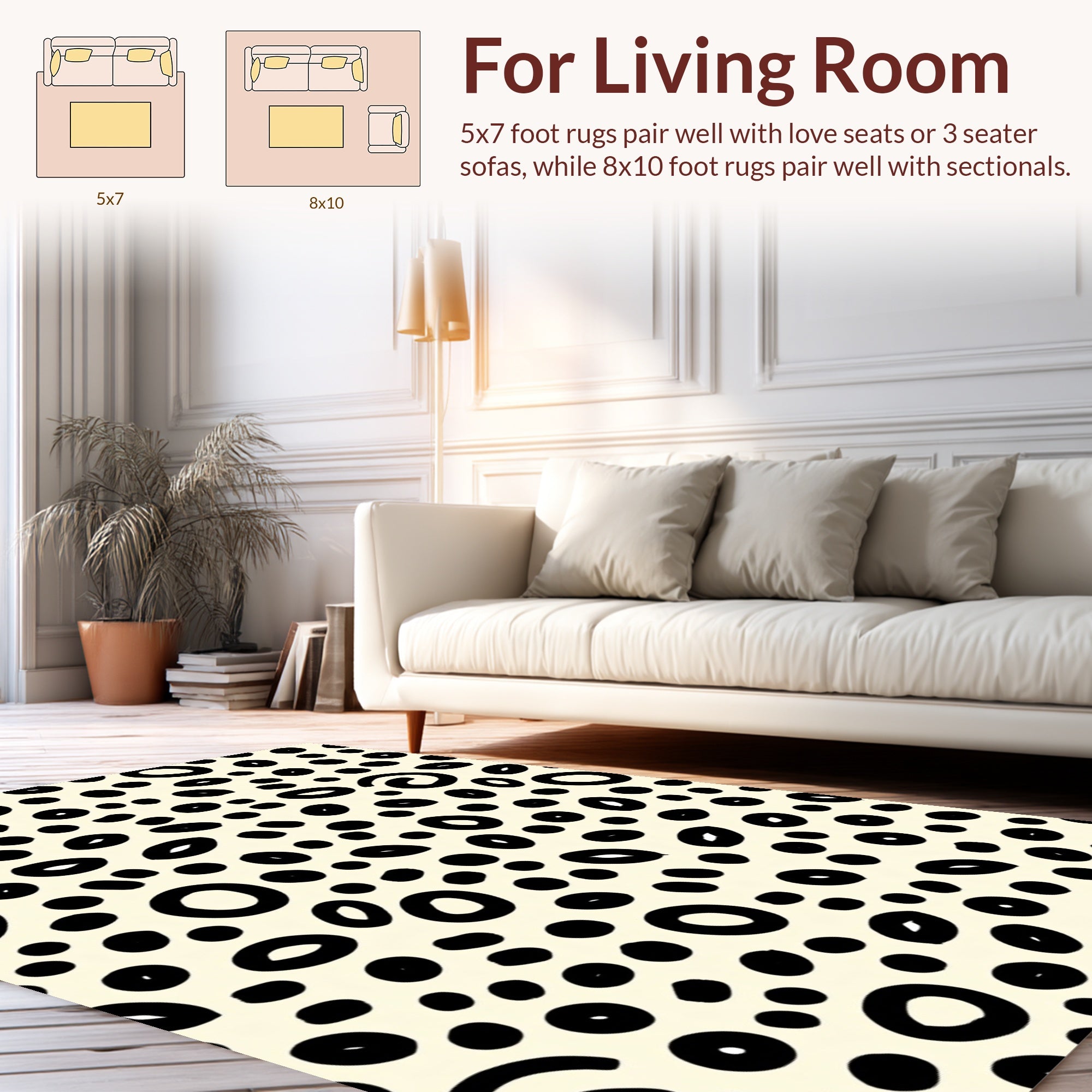 Hand-drawn Speckled Organic Abstract Design Rug