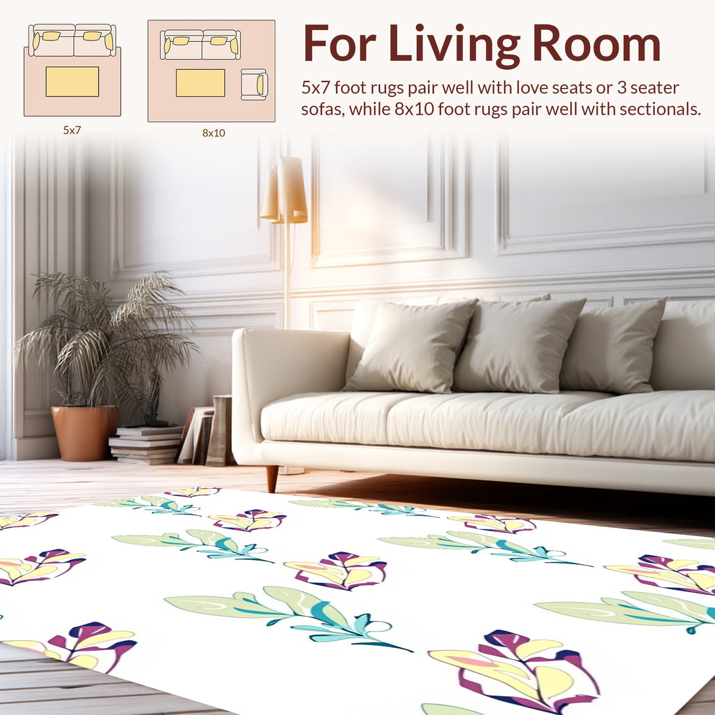 Abstract Botanical Branch Pattern Rug