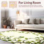 Vining Green Leaves Border Design Rug
