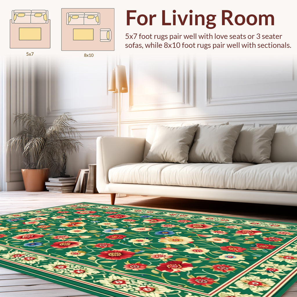 Lush Floral Vine Pattern Rug