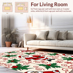 Festive Santa Holly Pattern Rug