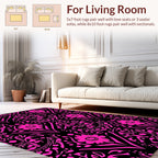 Vibrant Pink Floral Damask Pattern Rug
