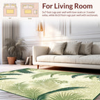 Tropical Leaf Patterned Verdant Scene Rug