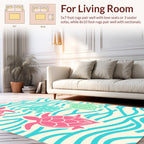 Playful Sea Turtle Waves Design Rug