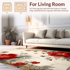 Red Peony Floral Artistry Rug