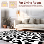 Contemporary Black White Animal Print Rug