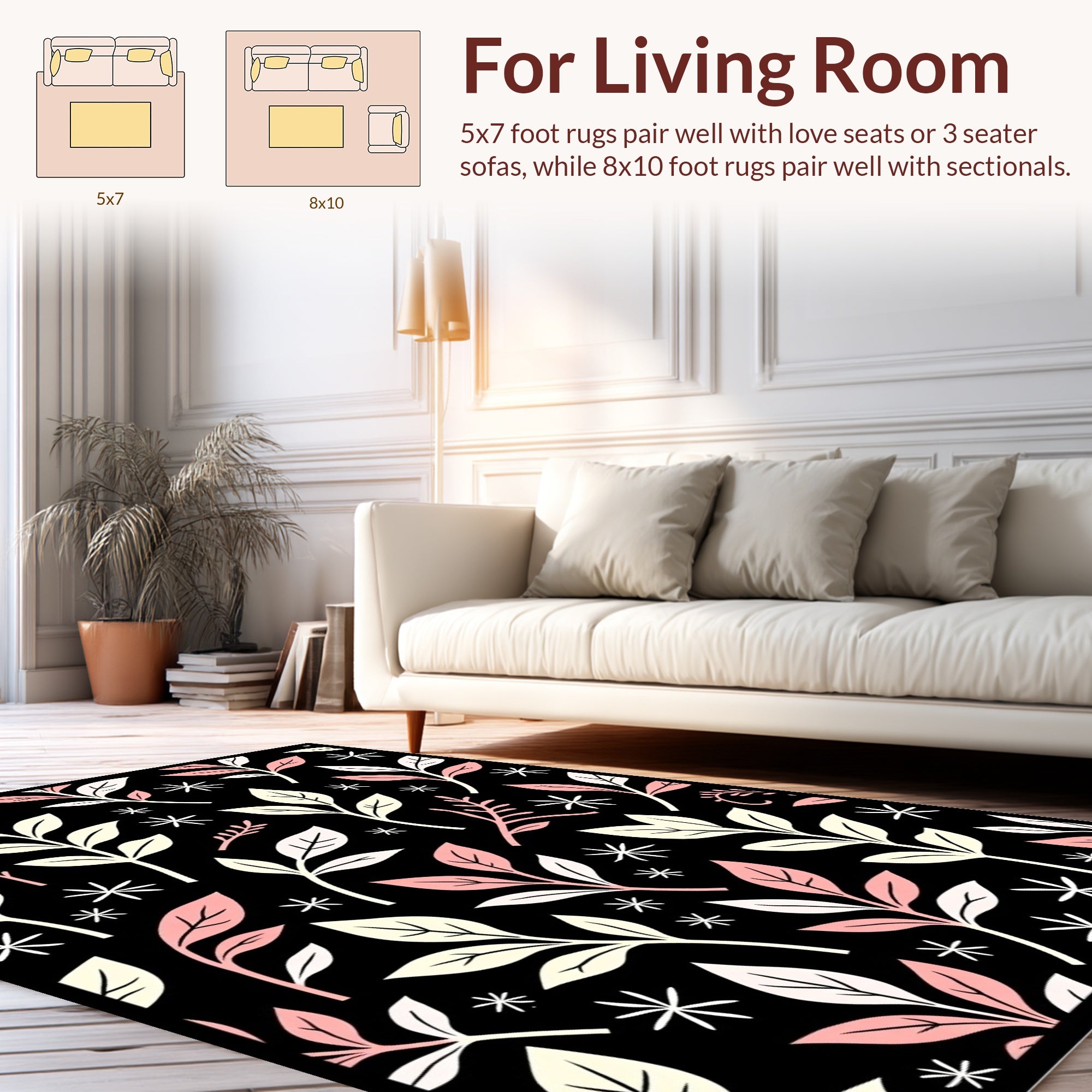 Botanical Floral Pattern Rug