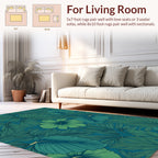 Tropical Leaf and Flower Pattern Rug