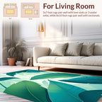 Emerald Tropical Leaf Pattern Rug