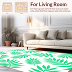 Green Leafy Tropical Pattern Rug