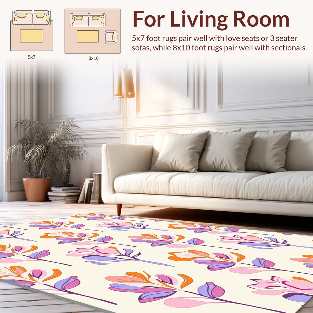 Retro Floral Abstract Pattern Rug