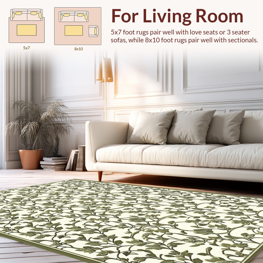 Vine And Leaf Pattern Rug