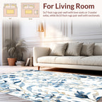 Blue Floral Botanical Pattern Design Rug