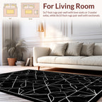 Monochromatic Geometric Symmetry Pattern Rug