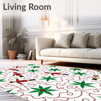 Whimsical Toy Soldier Poinsettia Swirls Rug