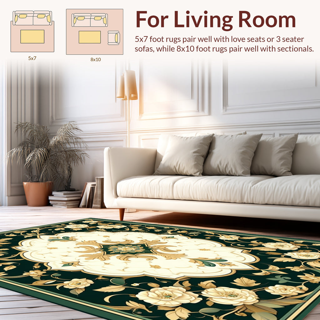 Elegant Floral Medallion Ornament Design Rug