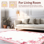 Pink Bows Blossoms Border Design Rug