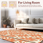 Retro Orange Daisy Floral Pattern Rug