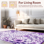 Elegant Violet Floral Lattice Pattern Rug