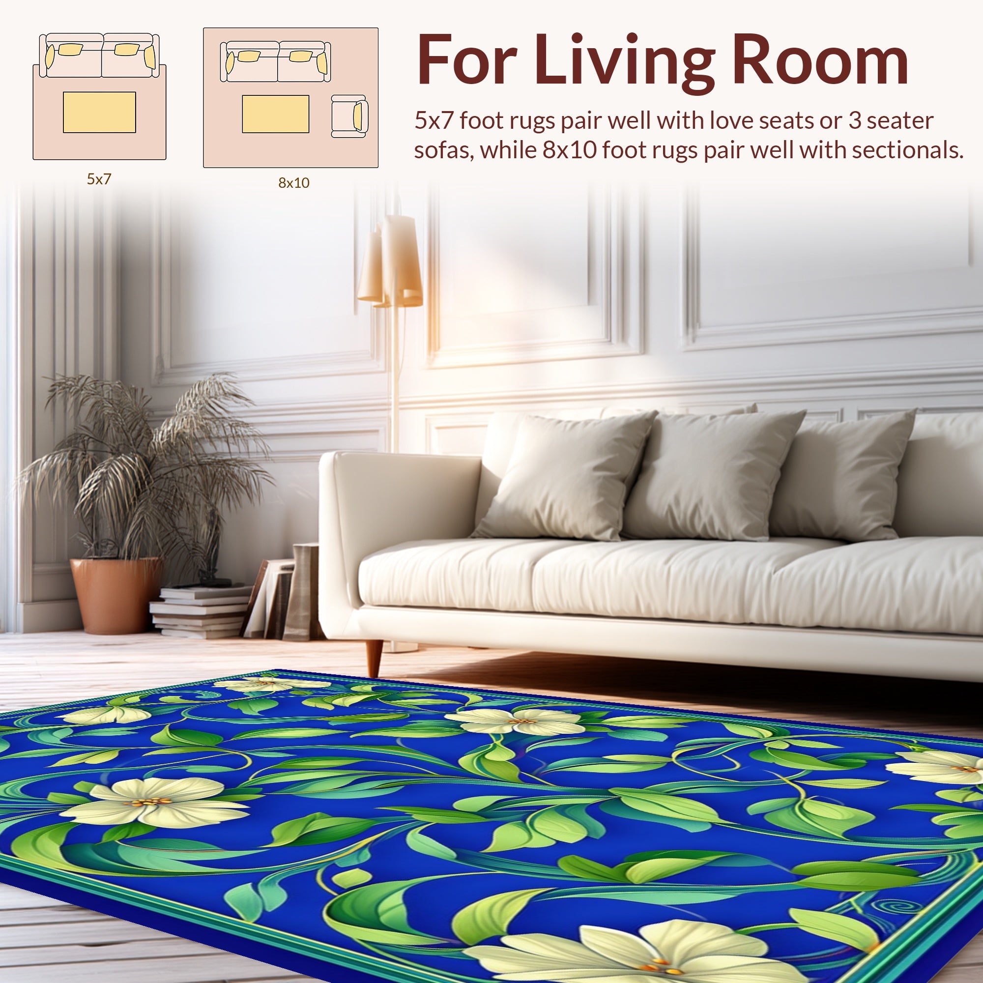 Enchanting Floral Vine Pattern Rug