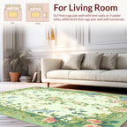 Vine Floral Pastel Botanical Swirl Design Rug