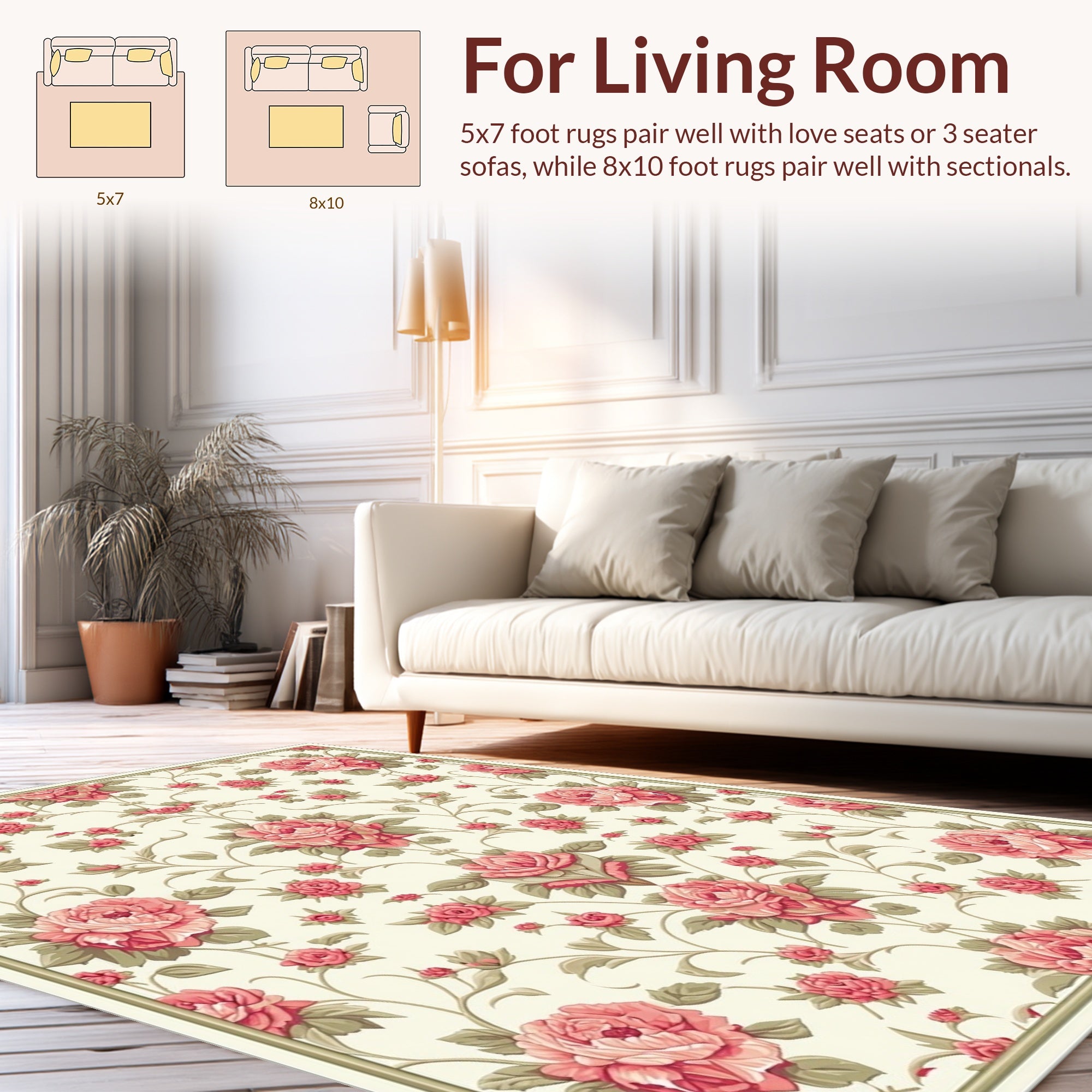 Vintage Floral Arrangement Design Rug