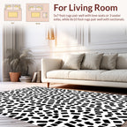 Abstract Scattered Black Tessellation Pattern Rug