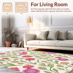 Pink Orange Floral Pattern Rug