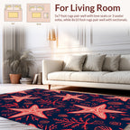 Ocean Starfish And Coral Pattern Rug