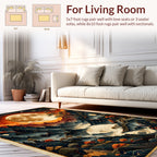 Mystical Moonlit Mountain River Landscape Rug