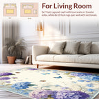 Floral Hydrangea Butterfly Painting Rug