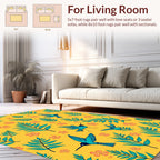 Tropical Ferns and Hummingbirds Pattern Rug