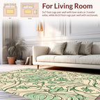 Cream Green Floral Swirls Rug
