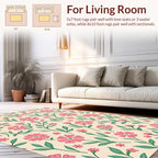Pink Floral Patterned Meadow Rug