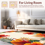 Vibrant Hibiscus Tropical Floral Design Rug