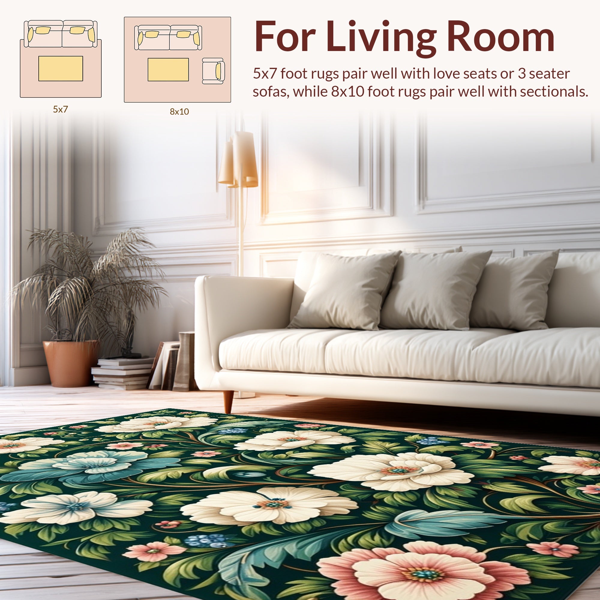 Rich Botanical Floral Romance Rug