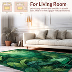 Lush Emerald Jungle Tropical Design Rug