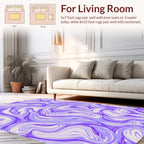 Abstract Swirling Lavender Waves Rug