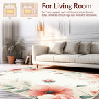 Soft Pink Floral Garden Watercolor Rug