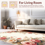 Vintage Rose Floral Swirl Pattern Rug