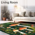 Enchanted Forest Mushroom Pattern Rug