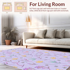 Pastel Floral Sketch Pattern Rug