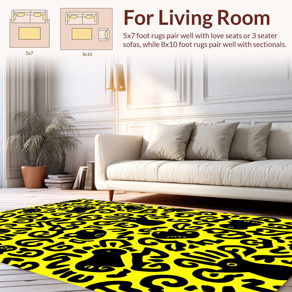 Whimsical Creature Pattern Rug