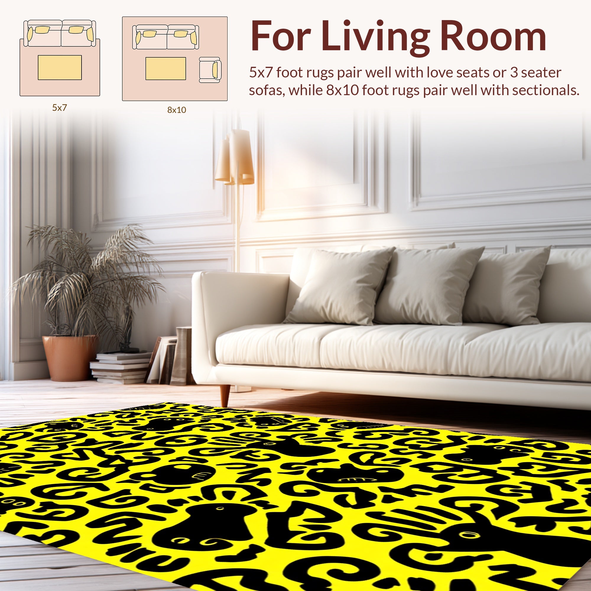 Whimsical Creature Pattern Rug