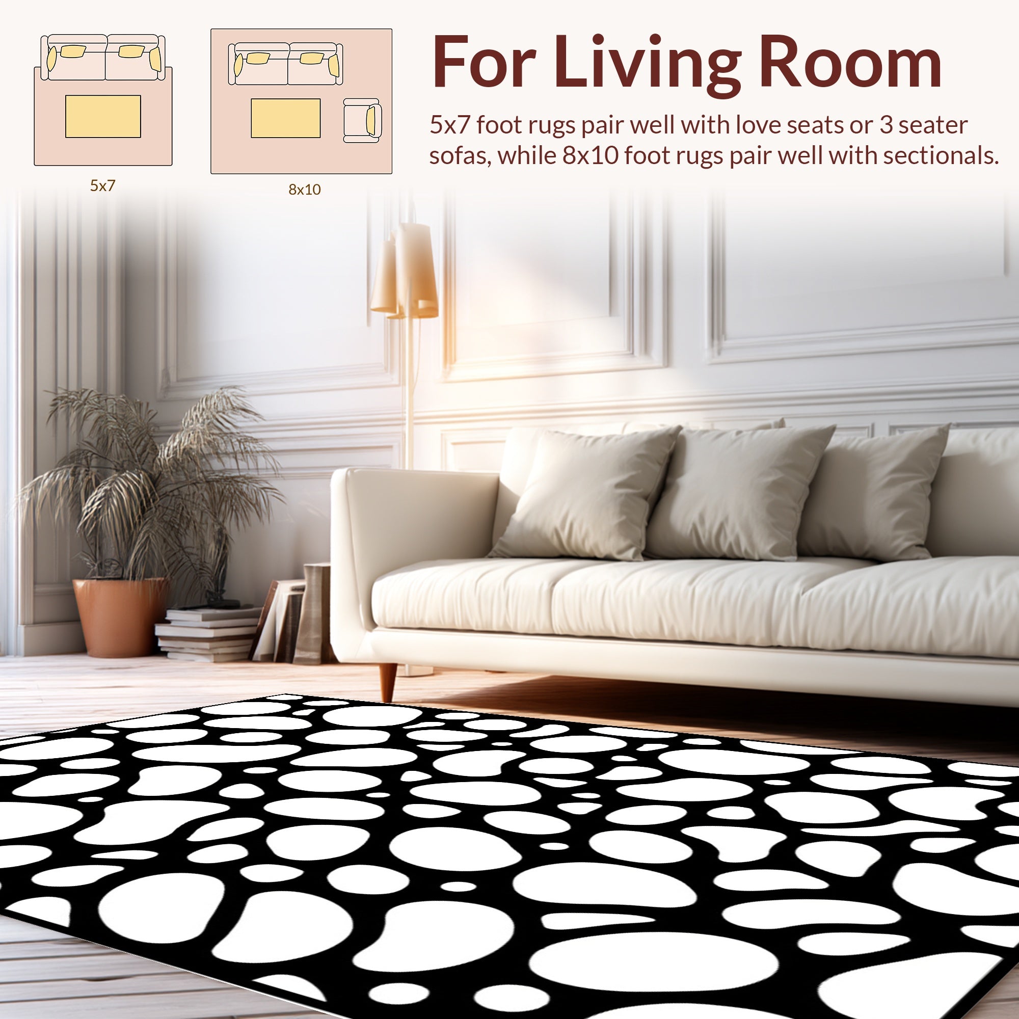 Abstract Pebble Pattern Rug