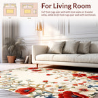 Lush Floral Vines Botanical Pattern Rug