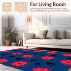 Red Floral Tentacle Pattern Rug