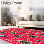 Festive Christmas Gnomes and Trees Repeat Rug