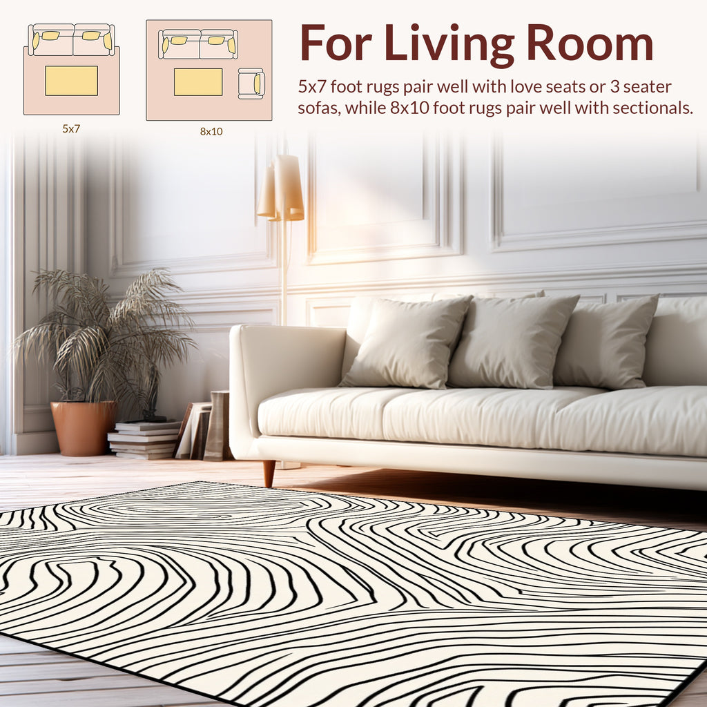 Abstract Contour Landscape Pattern Rug